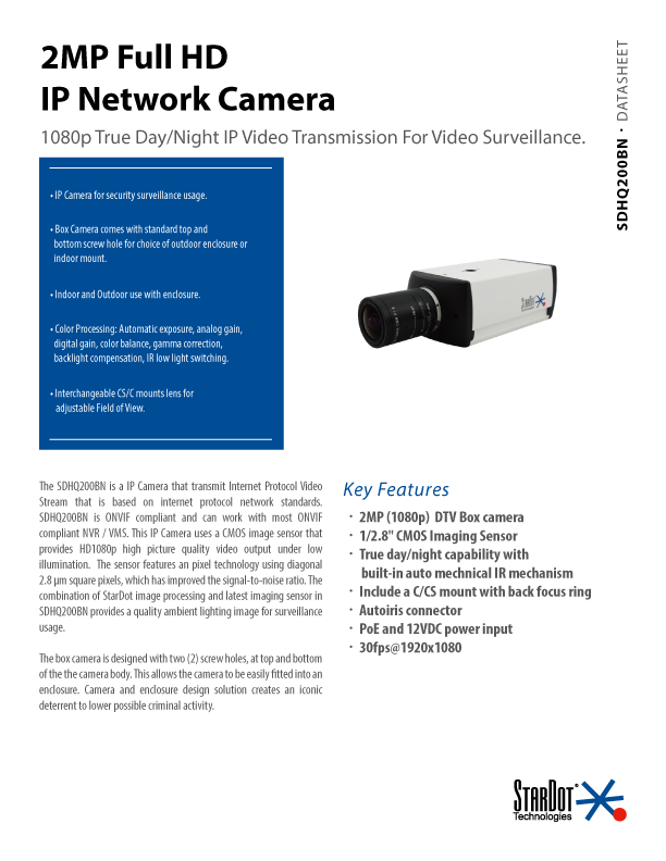 DTV Bullet Cam Specs Thumbnail